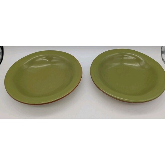 VIETRI Cucina Fresca Italian Pasta 2 Bowls Sage Basil Green On Ivory - Picture 1 of 7